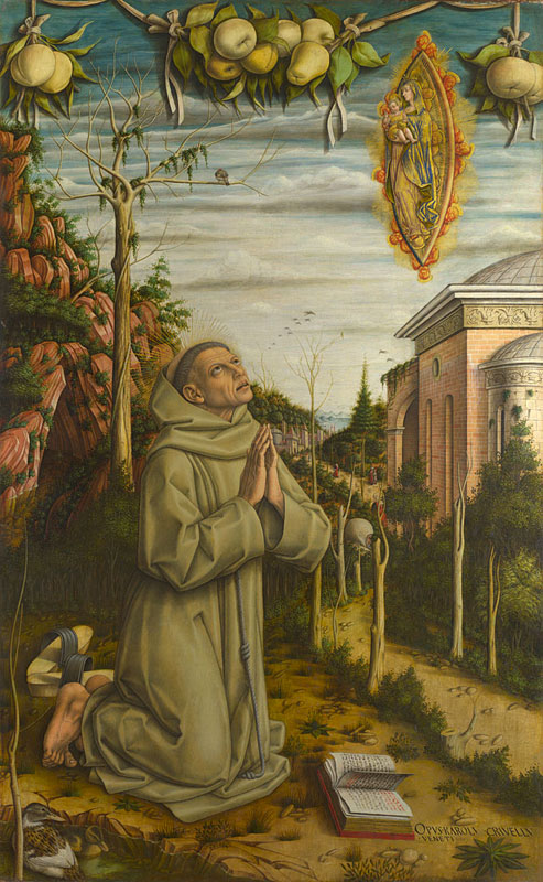 Fig. 1. Carlo Crivelli, The Vision of the Blessed Gabriele, c. 1489, egg and oil on poplar, 141 × 87 cm, © The National Gallery, London.