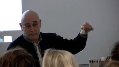 Adrian Rifkin during his performance-lecture ‘On Writing the Last Line First (One of Three Possible Titles).’