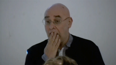 Adrian Rifkin during his performance-lecture ‘On Writing the Last Line First (One of Three Possible Titles).’