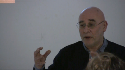 Adrian Rifkin during his performance-lecture ‘On Writing the Last Line First (One of Three Possible Titles).’